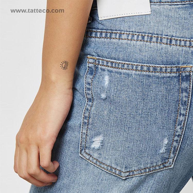 Sea Sunrise Temporary Tattoo - Set of 3