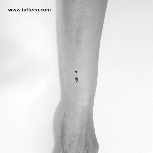 Semicolon Temporary Tattoo - Set of 3