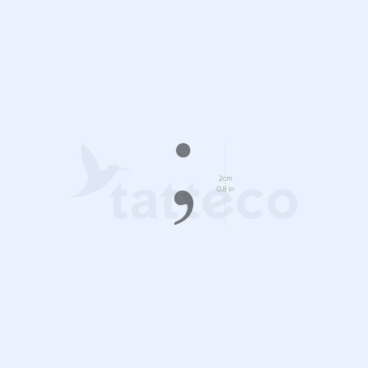 Semicolon Semi-Permanent Tattoo - Set of 2