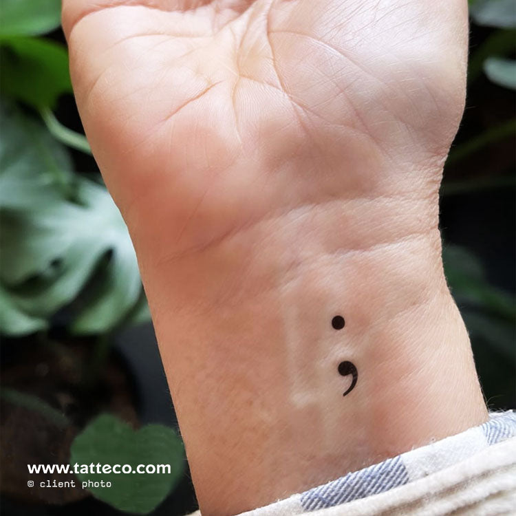 Semicolon Temporary Tattoo - Set of 3
