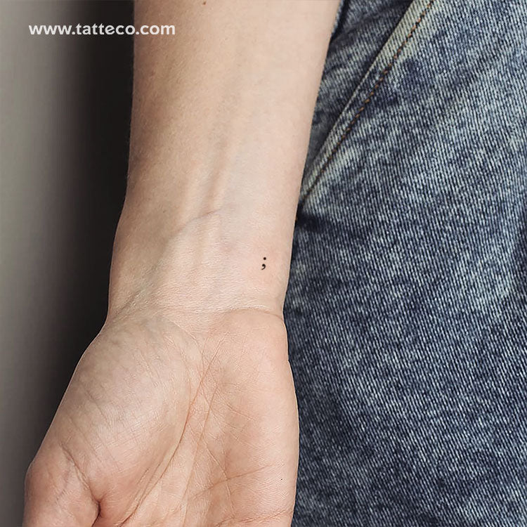 Tiny Semicolon Temporary Tattoo - Set of 3