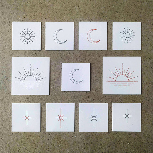 Conjunto de tatuajes temporales de astronomía de Jakenowicz