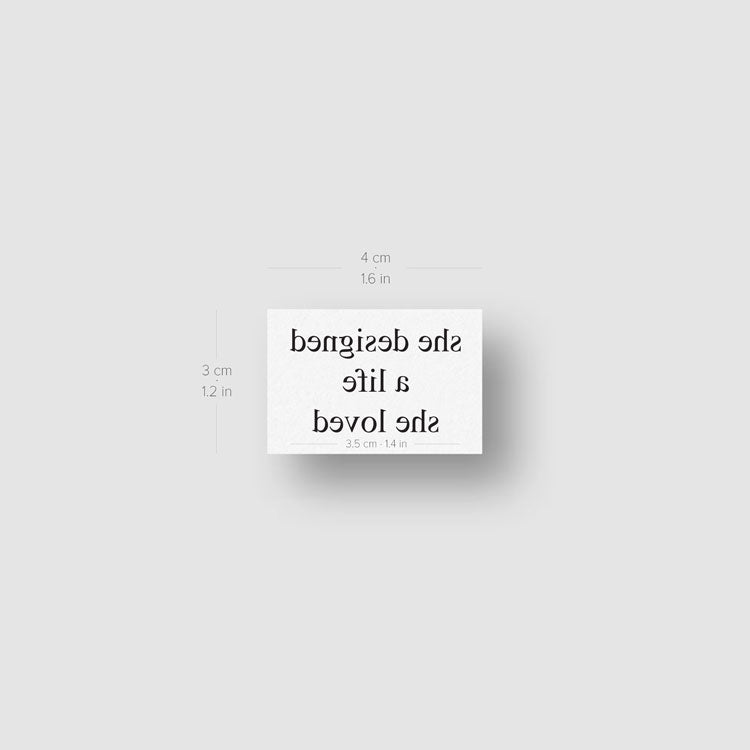 She Designed A Life She Loved Temporary Tattoo - Set of 3