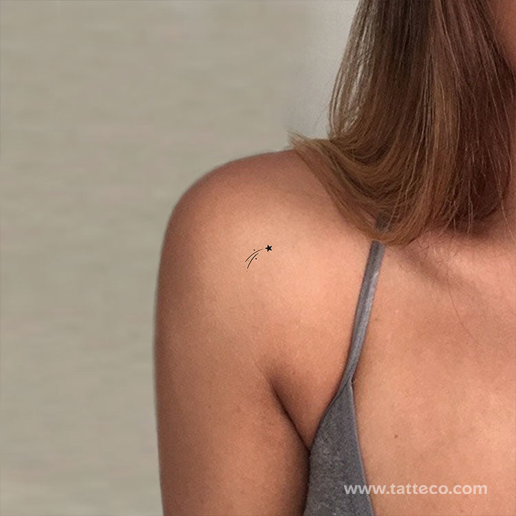 Small Shooting Star Temporary Tattoo - Set of 3