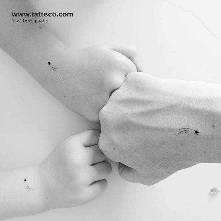 Small Shooting Star Temporary Tattoo - Set of 3