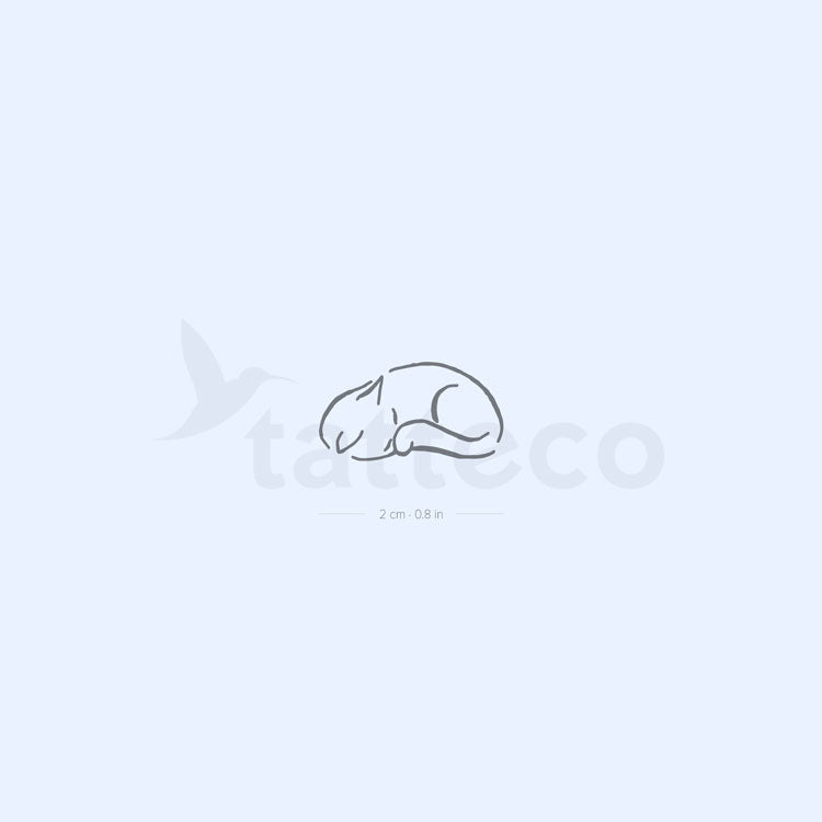 Sleepy Cat Semi-Permanent Tattoo - Set of 2