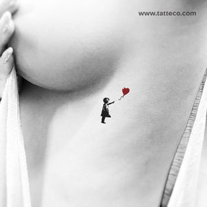 Small Banksy's Balloon Girl Temporary Tattoo - Set of 3