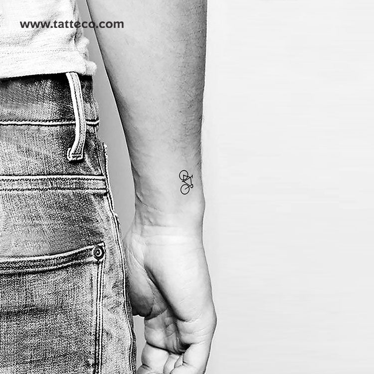 Minimalist Bicycle Temporary Tattoo - Set of 3