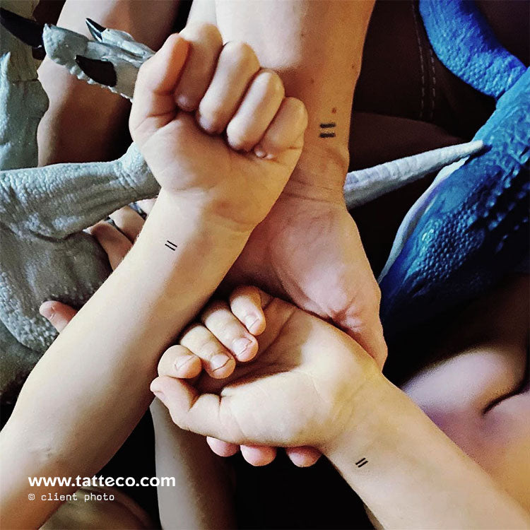 Tiny Equal Sign Temporary Tattoo - Set of 3