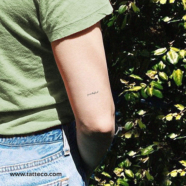 Grateful Temporary Tattoo - Set of 3