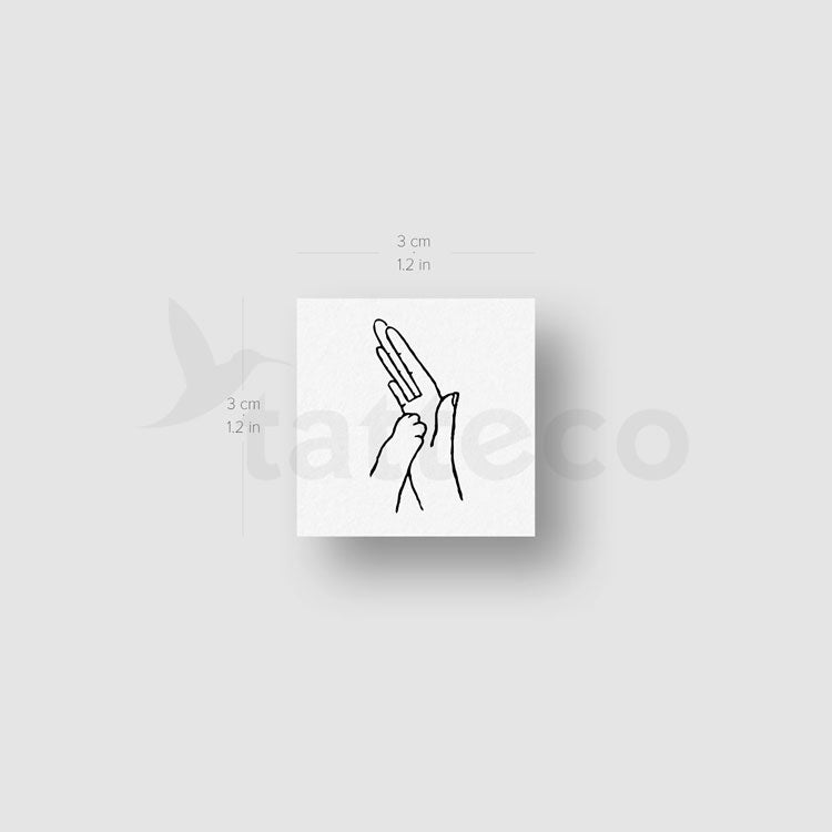 Little Dog High-Five Temporary Tattoo - Set of 3