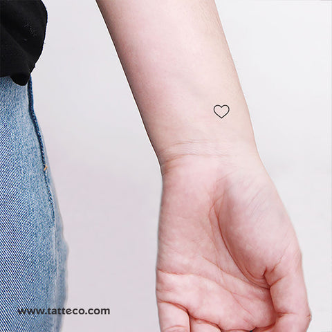 Small Minimalist Heart Outline Temporary Tattoo for Weddings - Set of 100