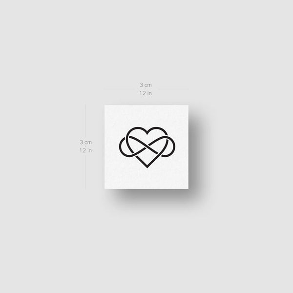 Small Intertwined Heart And Infinity Symbol Temporary Tattoo - Set of 3