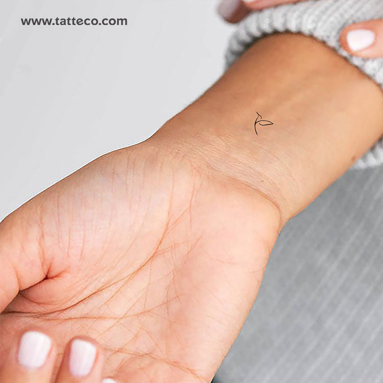 Tatuaje temporal de colibrí de línea fina pequeña (juego de 3)