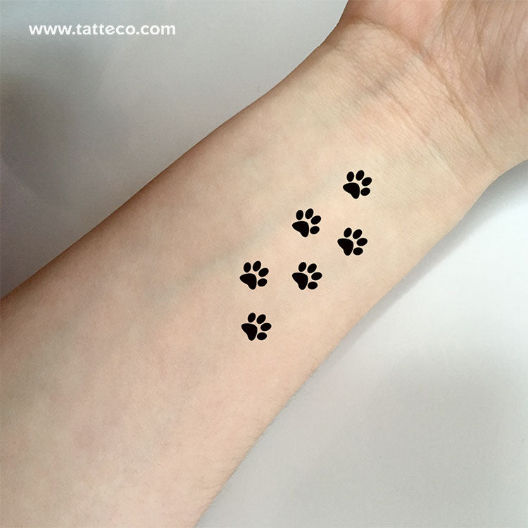 Paw Print Temporary Tattoo - Set of 3