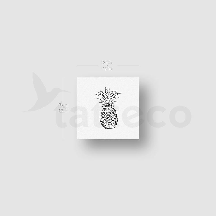 Small Pineapple Temporary Tattoo - Set of 3