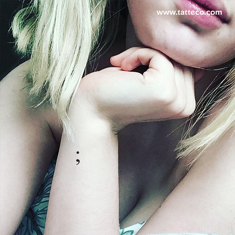 Small Semicolon Temporary Tattoo - Set of 3