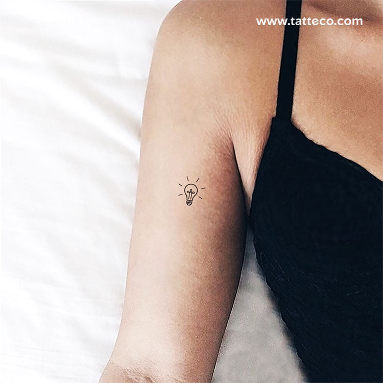 Minimalist Light Bulb Temporary Tattoo - Set of 3