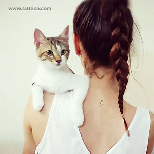 Minimalist Standing Cat Temporary Tattoo - Set of 3