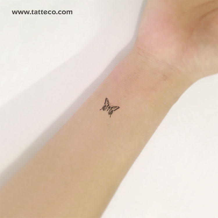 Little Tiger Butterfly Temporary Tattoo - Set of 3
