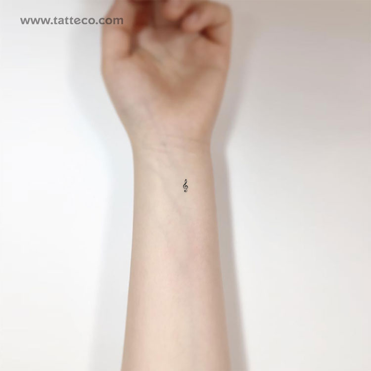 Tiny Treble Clef Temporary Tattoo - Set of 3