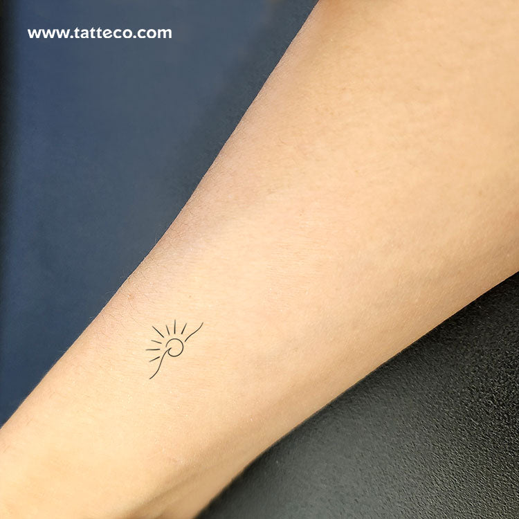 Small Wave Sunset Temporary Tattoo - Set of 3