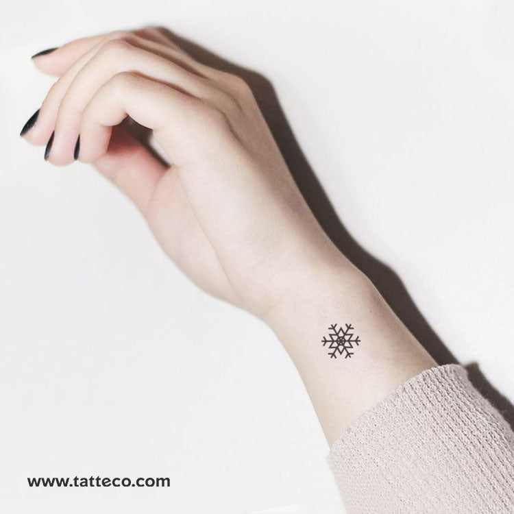 Tatuaje temporal de copo de nieve - Juego de 3