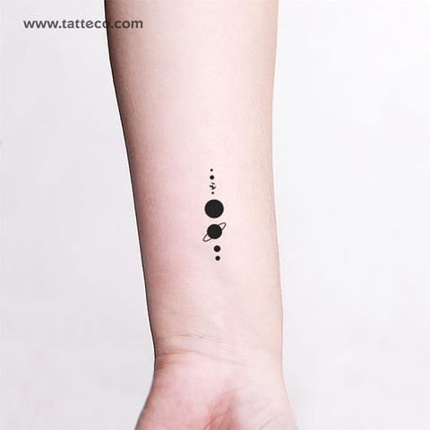 Minimalist Solar System Temporary Tattoo - Set of 3