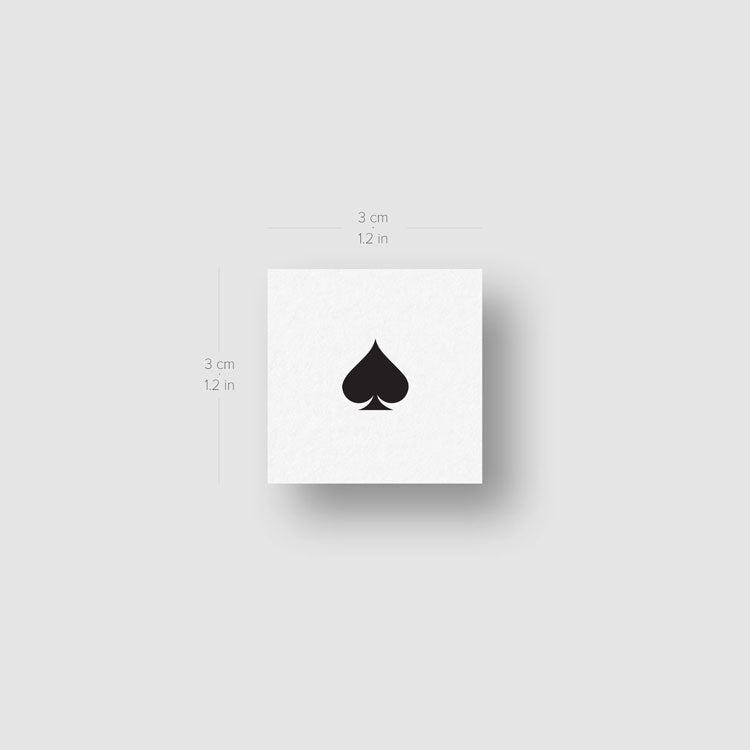Spade Playing Card Suit Temporary Tattoo - Set of 3