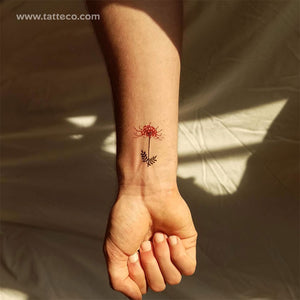 Spider Lily Temporary Tattoo by Zihee - Set of 3