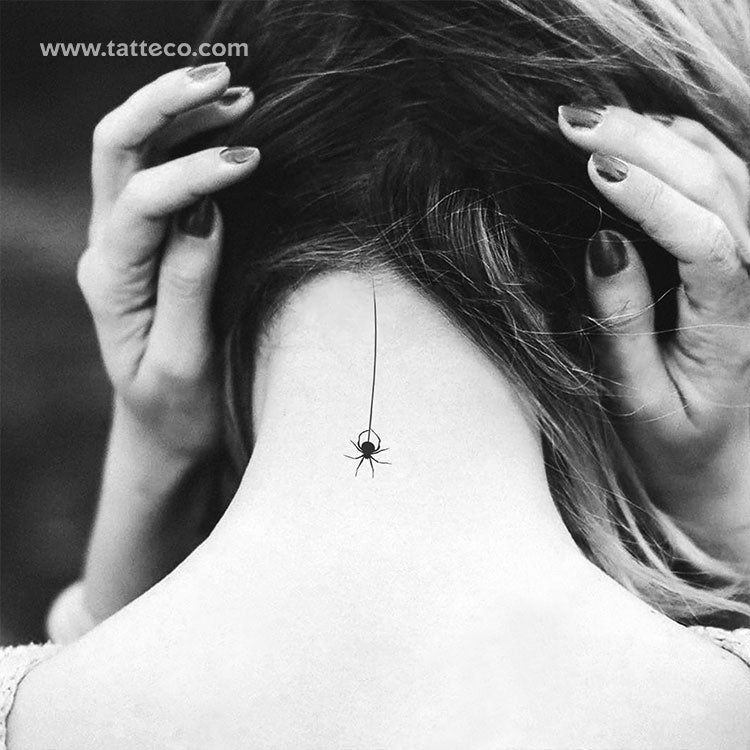 Hanging Spider Temporary Tattoo - Set of 3