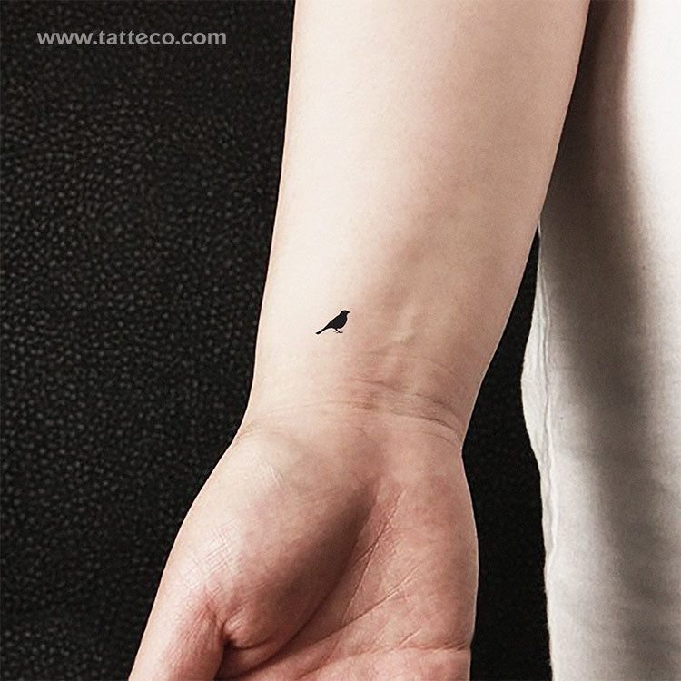 Tiny Standing Bird Temporary Tattoo - Set of 3