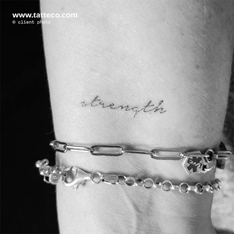 'Strength' Temporary Tattoo - Set of 3