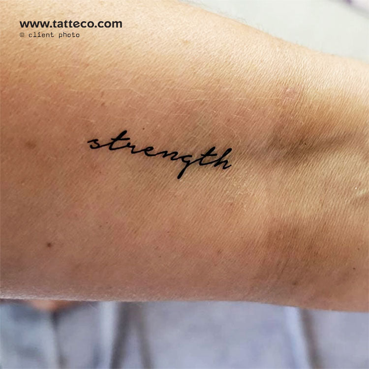 'Strength' Temporary Tattoo - Set of 3