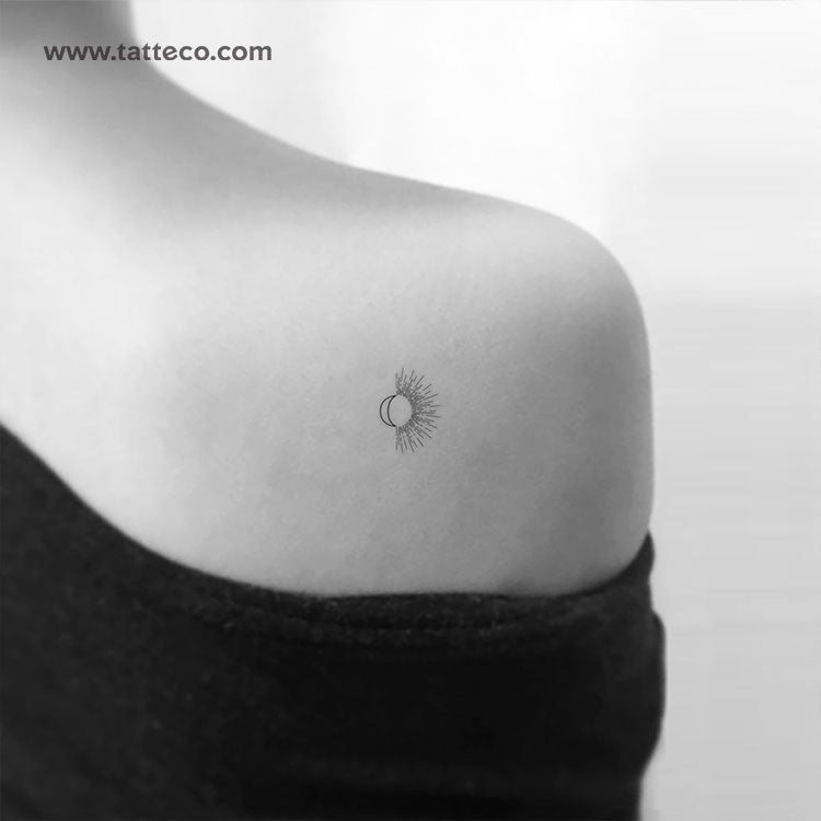 Fine Line Sun And Moon Temporary Tattoo - Set of 3
