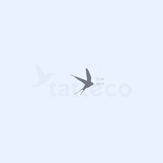 Tatuaje temporal de golondrina pequeña (2 semanas) - Juego de 2