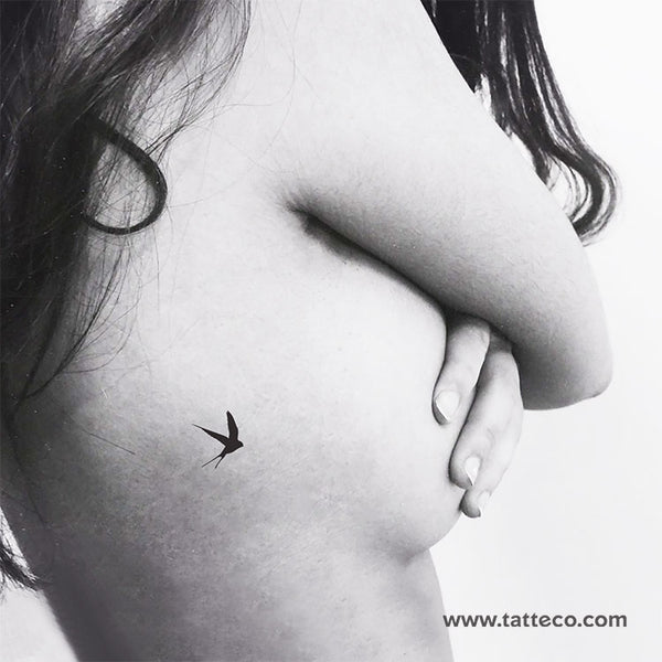 Black Swallow Temporary Tattoo - Set of 3