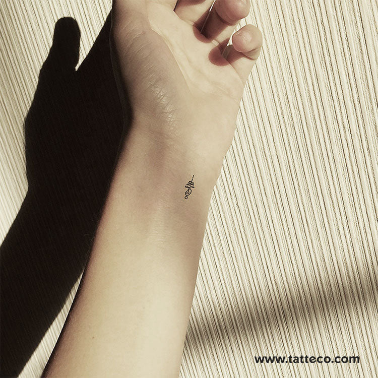 Small Unalome Temporary Tattoo - Set of 3