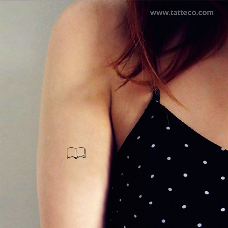 Tatuaje temporal de libro - Juego de 3