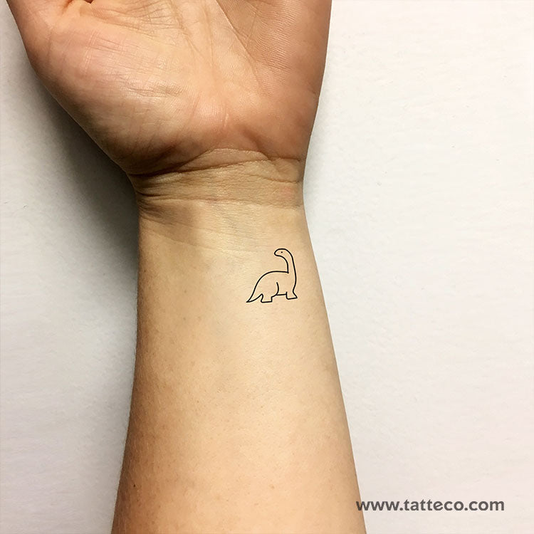 Minimalist Diplodocus Temporary Tattoo - Set of 3