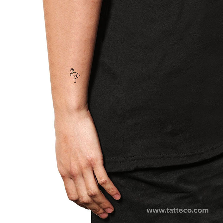 Small Flamingo Temporary Tattoo - Set of 3