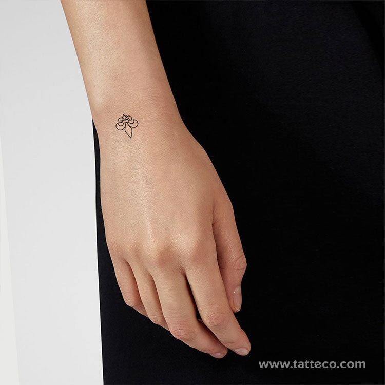 Fleur-de-lis Temporary Tattoo - Set of 3