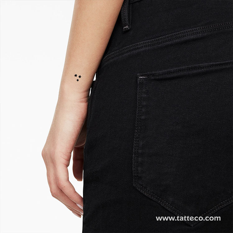 Three Stars Temporary Tattoo - Set of 3
