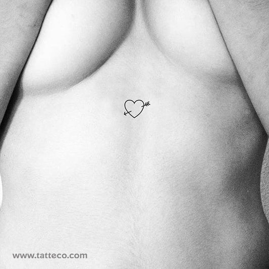 Tatuaje temporal de corazón y flecha (juego de 3)