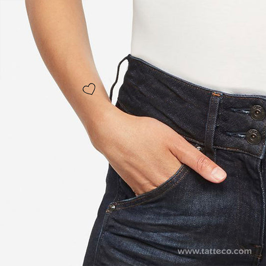 Minimalist Heart Outline Temporary Tattoo for Weddings - Set of 100