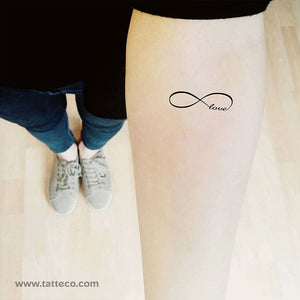 Fine Line Infinity Love Temporary Tattoo - Set of 3