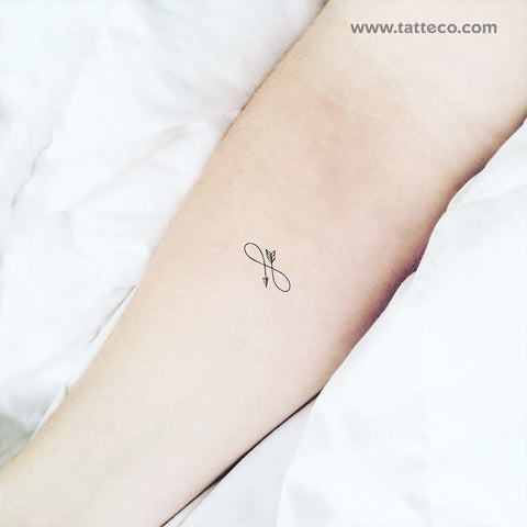Small Infinity Arrow Temporary Tattoo - Set of 3