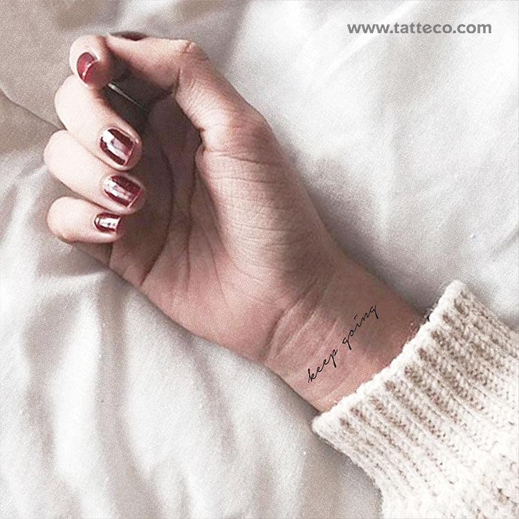 Tatuaje temporal "Sigue adelante" - Juego de 3