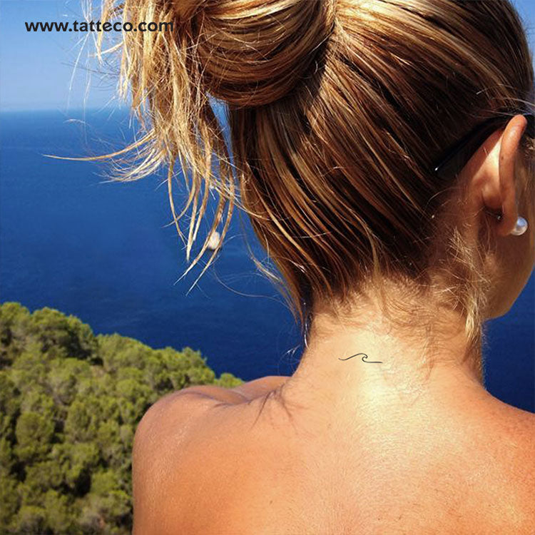 Minimalist Wave Temporary Tattoo - Set of 3