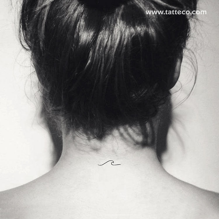 Minimalist Wave Temporary Tattoo - Set of 3